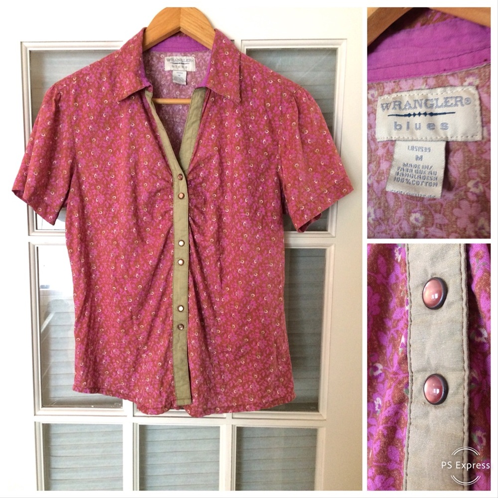 Wrangler Blues Pink Floral Top Sz. M 🌸